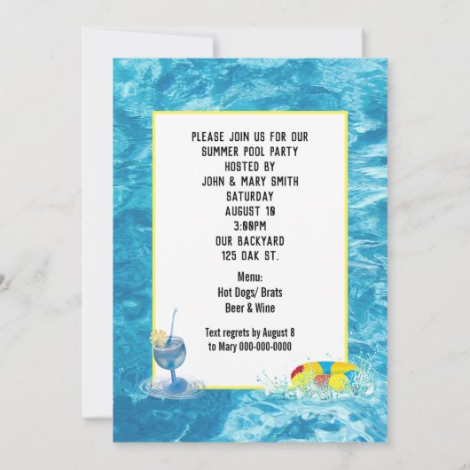 Invitation Pool Party Golden Retriever (Dos)