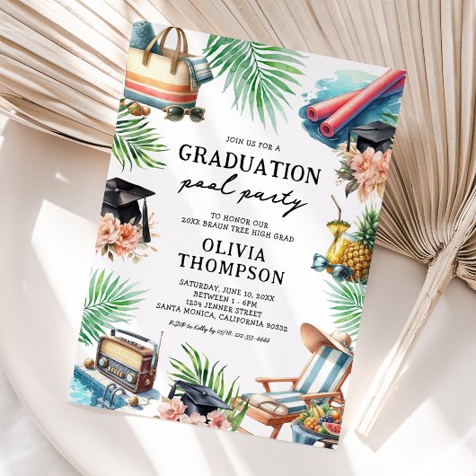 Invitation Pool Party Graduation