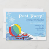 Invitation Pool Party in Winter Boys Piscine intérieure (Devant)