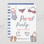 Invitation Pool Party Invitation, Pool Party Invitez (Devant / Derrière)