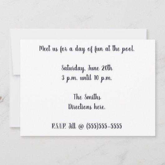 Invitation Pool Party Mi-siècle Retro maillots de bain (Dos)