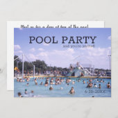 Invitation Pool Party Mi-siècle Retro maillots de bain (Devant / Derrière)