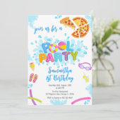 Invitation Pool Party | Modern Summer Themed Birthday Party (Debout devant)