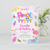 Invitation Pool Party | Modern Summer Themed Birthday Party (Debout devant)
