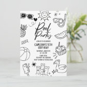 Invitation Pool Party, moderne, n'importe quel âge, Beach Par (Debout devant)