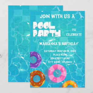 Invitation Pool Party N'importe quel âge Anniversaire