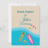 Invitation Pool Party pour le 30e anniversaire (Devant)