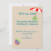 Invitation Pool Party pour le 30e anniversaire (Dos)