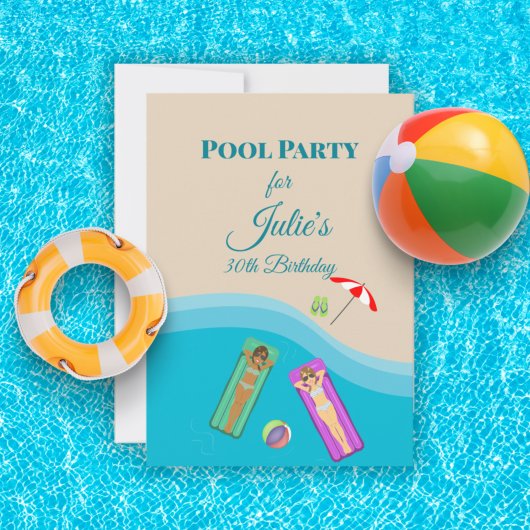 Invitation Pool Party pour le 30e anniversaire