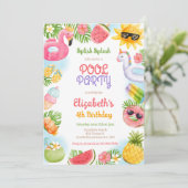 Invitation Pool Party Splish Splash Summer Beach Birthday (Debout devant)