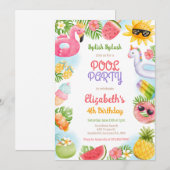 Invitation Pool Party Splish Splash Summer Beach Birthday (Devant / Derrière)