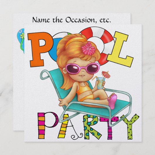 Invitation Pool Party - SRF (Devant / Derrière)