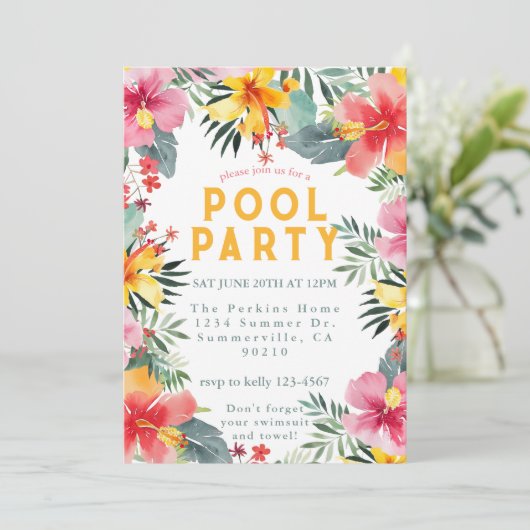 Invitation Pool Party Summer BBQ  (Debout devant)