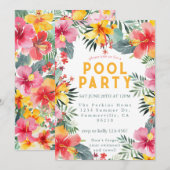 Invitation Pool Party Summer BBQ  (Devant / Derrière)