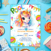 Invitation Pool Party Unicorn été Anniversaire