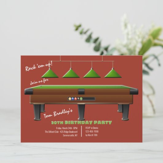 Invitation Pool table (Debout devant)