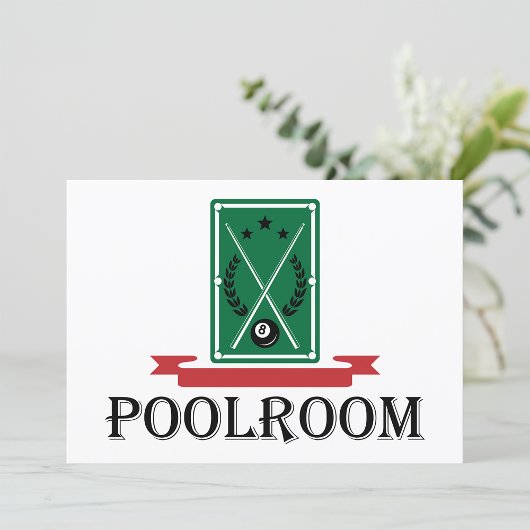 Invitation Poolroom Billiards Classique 8 Ball