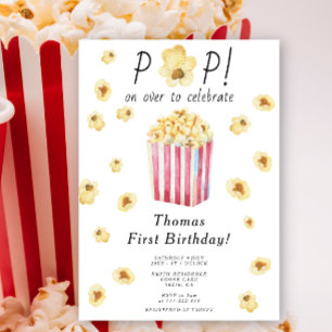 Invitation Pop aquarelle sur la fête Anniversaire de enfant