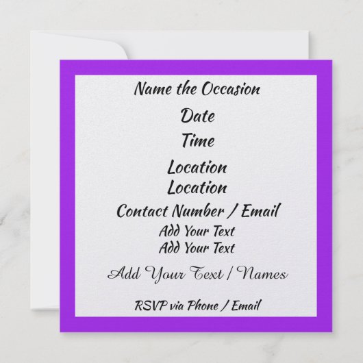 Invitation Pop Art (Dos)