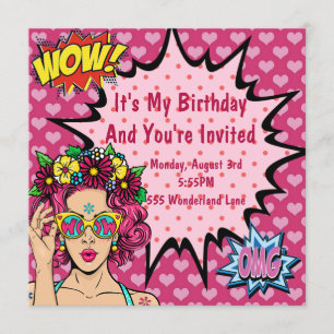 Invitation Pop Art Anniversaire