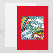 Invitation Pop Art Baby Boy (Devant / Derrière)