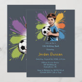 Invitation Pop Art Boys Football Anniversaire Bash (Devant / Derrière)