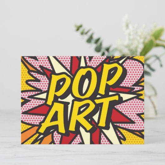 Invitation POP ART Fun Retro Comic Book (Debout devant)