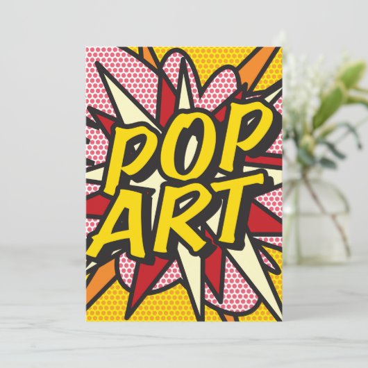 Invitation POP ART Fun Retro Comic Book (Debout devant)