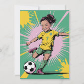 Invitation Pop Art Girls Soccer Anniversaire (Dos)
