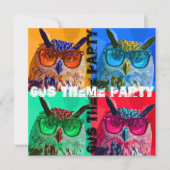 Invitation Pop art owl 60s fête à thème (Devant)