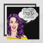 Invitation Pop Art PARTY (Devant / Derrière)