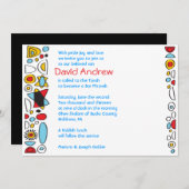 Invitation POP ART SCRIBBLY Bar Mitzvah (Devant / Derrière)