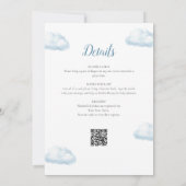 Invitation Pop Blue Balloon Girl tout en un Baby shower (Dos)