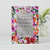 Invitation Pop de couleur en gras Fête des mariées d'aquarell (Debout devant)