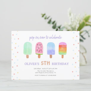 Invitation Pop De Crème De Glace Popsicle À Plus D'Anniversai