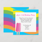 Invitation Pop de glace et arc-en-ciel (Devant / Derrière)