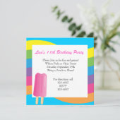 Invitation Pop de glace et arc-en-ciel (Debout devant)