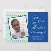 Invitation Pop Fidget Play Party Boys Anniversaire Bleu Vert (Devant)