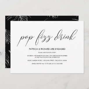 Invitation Pop Fizz Boire Minimaliste Engagement