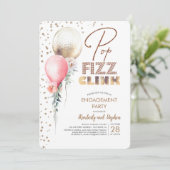 Invitation Pop Fizz Clink Balloon Garlands Fiançailles modern (Debout devant)