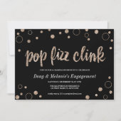 Invitation Pop Fizz Clink Bulles de Champagne Fête (Devant)