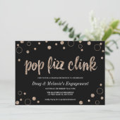 Invitation Pop Fizz Clink Bulles de Champagne Fête (Debout devant)