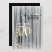 Invitation Pop Fizz Clink Champagne (Devant / Derrière)