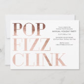 Invitation Pop Fizz Clink Faux foil Vacances (Devant)