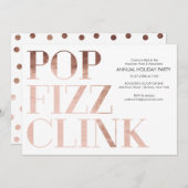 Invitation Pop Fizz Clink Faux foil Vacances (Devant / Derrière)