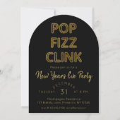 Invitation Pop Fizz Clink fête du Nouvel An (Devant)