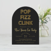 Invitation Pop Fizz Clink fête du Nouvel An (Debout devant)