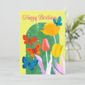 Invitation POP flower card -tulip-  (Debout devant)