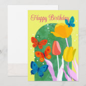 Invitation POP flower card -tulip-  (Devant / Derrière)