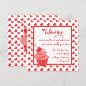 Invitation Pop Heart Cupcake (Devant / Derrière)
